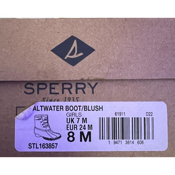 Sperry Saltwater Boots Blush Toddler Girls Size 8 Pink Rose Gold Metallic Water - Picture 6 of 10